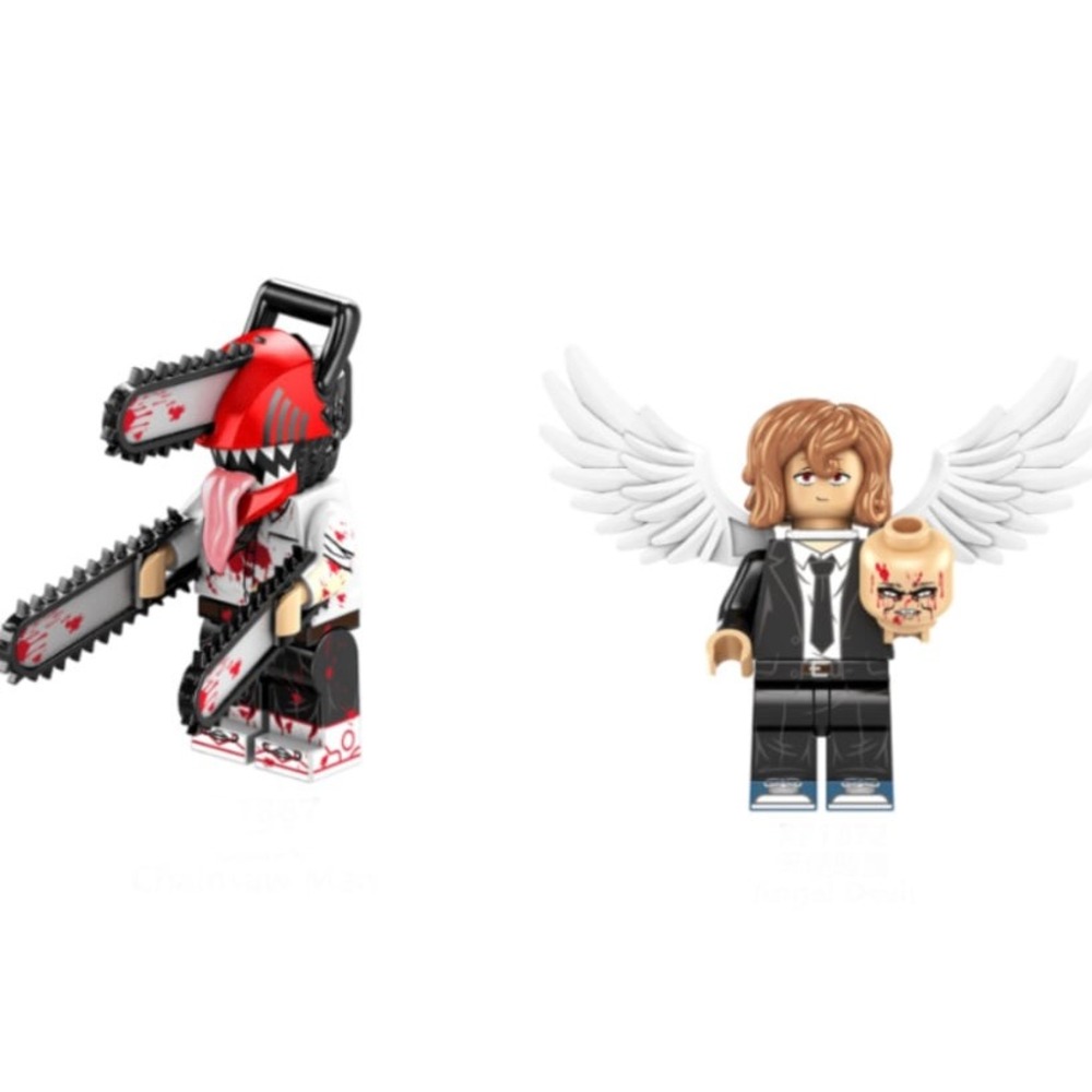 Anime chainsaw, man & Angel Custom Mini Figures ( 2 Figures )
